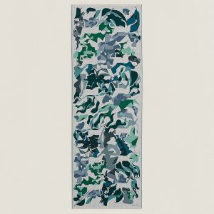 Hermes Puzzle Vegetal Scarf In Green