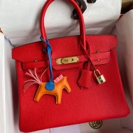 Hermes Birkin Bag Togo Leather Gold Hardware In Red