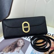 Hermes Chaine d'Ancre To Go Wallet Epsom Leather Gold Hardware In Black