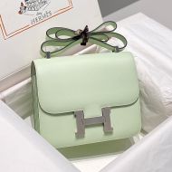 Hermes Constance Bag Epsom Leather Palladium Hardware In Mint Green