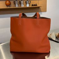 Hermes Double Sens Bag Clemence Leather In Orange/Brown