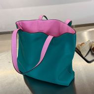 Hermes Double Sens Bag Clemence Leather In Teal/Pink