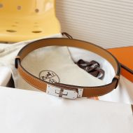 Hermes Kelly 18 Belt Espom Calfskin In Brown/Silver