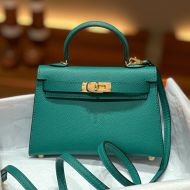 Hermes Mini Kelly II Bag Epsom Leather Gold Hardware In Green