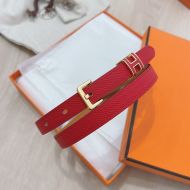 Hermes Pop H 15 Belt Epsom Calfskin In Red/Gold