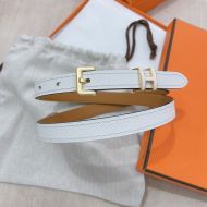 Hermes Pop H 15 Belt Epsom Calfskin In White/Gold