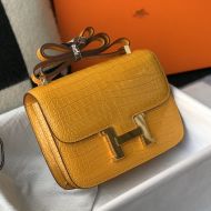 Hermes Constance Bag Alligator Leather Gold Hardware In Yellow