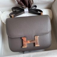 Hermes Constance Bag Epsom Leather Gold Hardware In Etain Grey