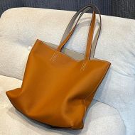 Hermes Double Sens Bag Clemence Leather In Brown/Grey