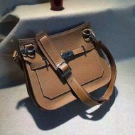 Hermes Jypsiere Bag Clemence Leather Palladium Hardware In Brown