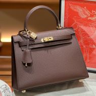 Hermes Kelly Bag Epsom Leather Gold Hardware In Coffee
