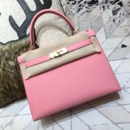 Hermes Kelly Bag Epsom Leather Gold Hardware In Pink