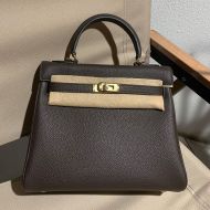 Hermes Kelly Bag Togo Leather Gold Hardware In Coffee