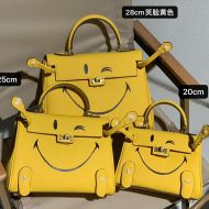 Hermes Kelly Bag with Smiling Print Togo Leather Gold Hardware In Yellow