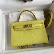 Hermes Mini Kelly II Bag Epsom Leather Gold Hardware In Yellow