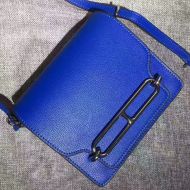 Hermes Roulis Bag Calfskin Leather Palladium Hardware In Blue