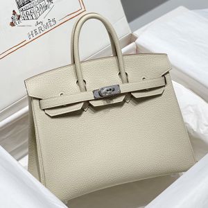 Hermes Birkin Bag Togo Leather Palladium Hardware In Beige