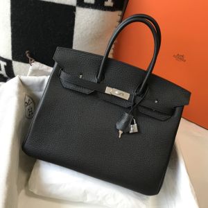 Hermes Birkin Bag Togo Leather Palladium Hardware In Black