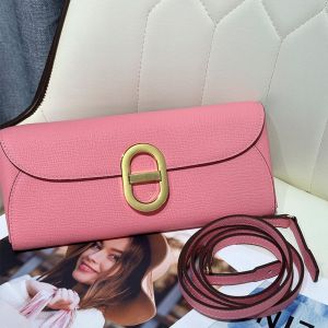 Hermes Chaine d'Ancre To Go Wallet Epsom Leather Gold Hardware In Pink