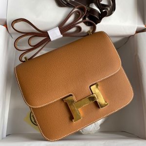 Hermes Constance Bag Epsom Leather Gold Hardware In Brown