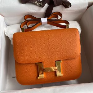 Hermes Constance Bag Epsom Leather Gold Hardware In Orange