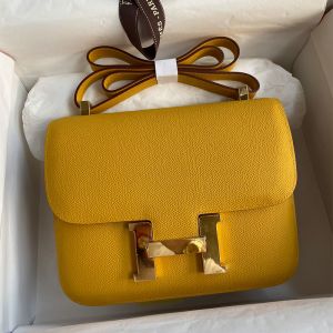 Hermes Constance Bag Epsom Leather Gold Hardware In Yellow