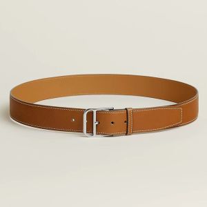 Hermes H Romain 35 Belt Taurillon Gaucho Leather In Brown